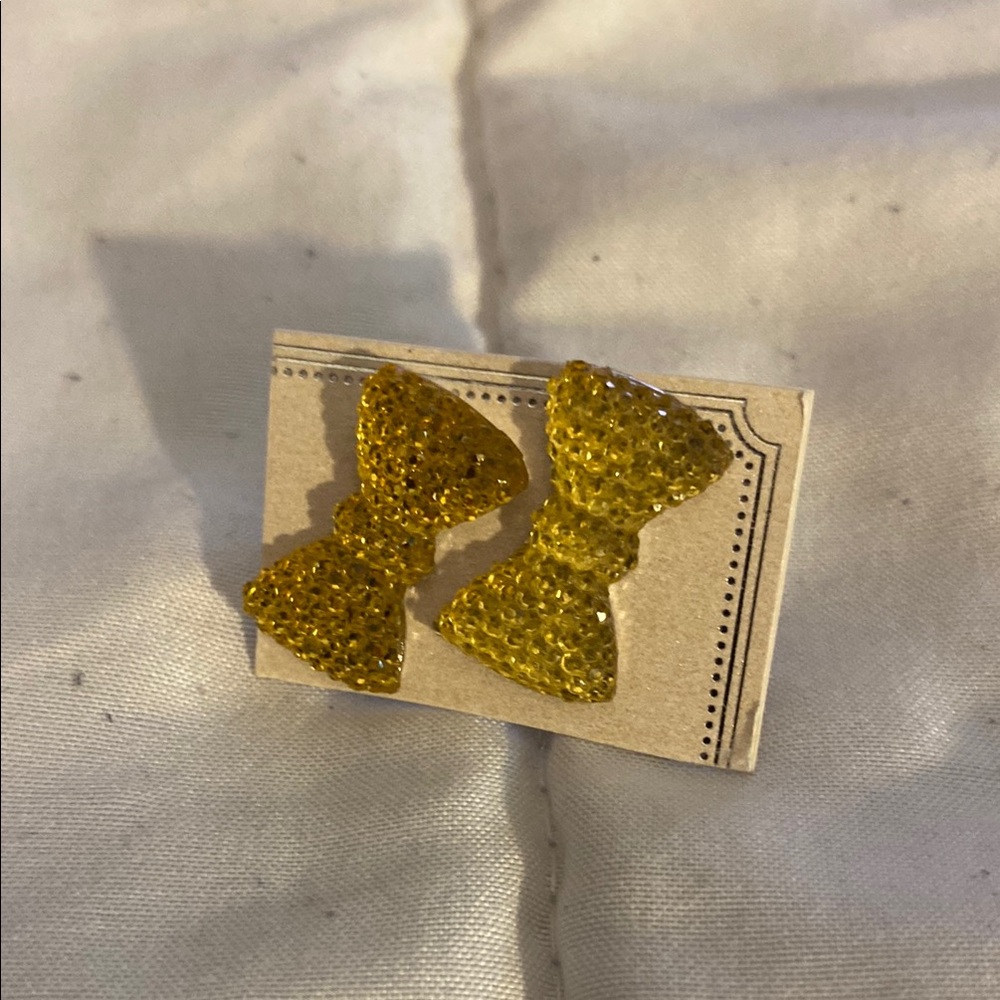 Yellow Bow Earrings